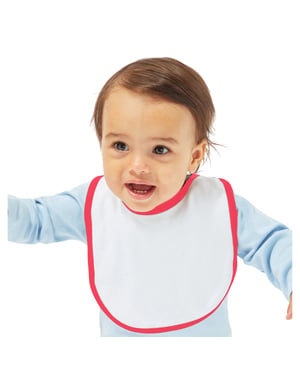 Babybugz Baby Slabbetje in één laag (Wit/rood)