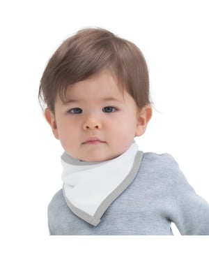 Babybugz Bandana-slabbetje voor baby's (Wit/Heathergrijs)