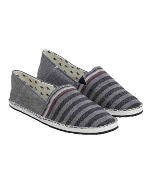Tommy Hilfiger Heren Gestreepte Espadrilles (Marine/Grijs)