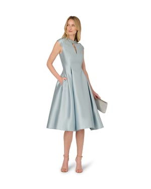 Key Hole Mikado Midi Dress