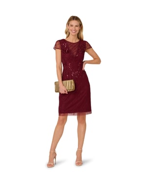 Studio Bead Mesh Sheath Dress