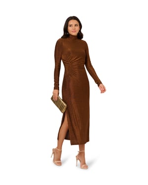 Metallic Knit Midi Dress