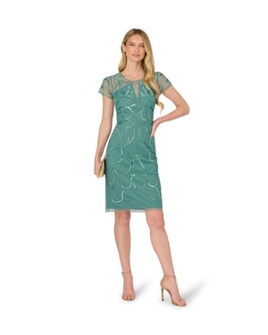 Studio Bead Mesh Sheath Dress