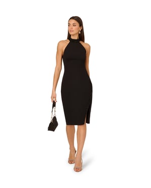 Knit Crepe Midi Dress
