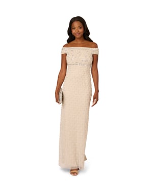 Bead Pearl Column Dress