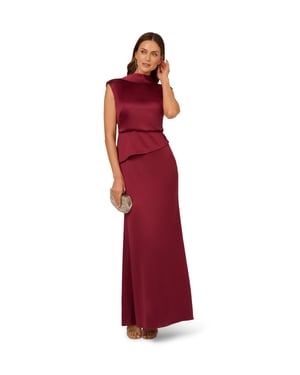 Satin Crepe Midi Dress
