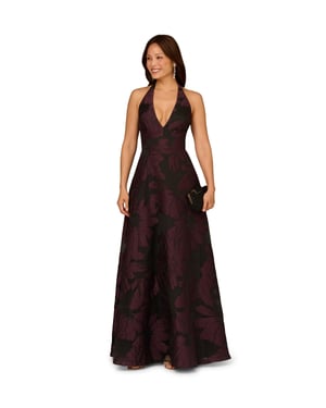 Aidan Organza Jacquard Long Dress