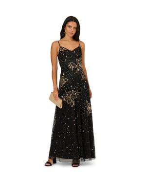 Bead Mesh Flower Dress