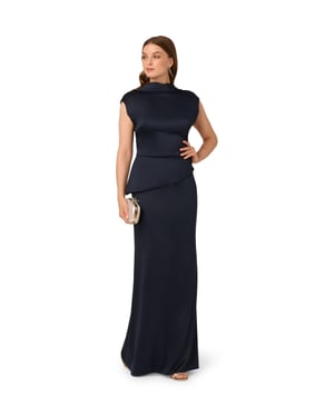 Satin Crepe Midi Dress