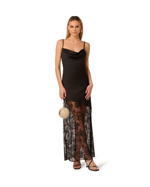 Stretch Satin Long Dress