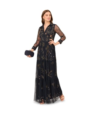 Bead Mesh Long Dress