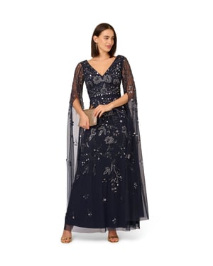 Beaded Long Sleeve Dress