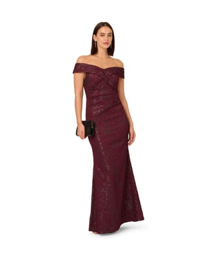 Off Shoulder Jacquard Dress