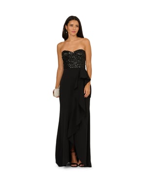Strapless Bead Mesh Dress