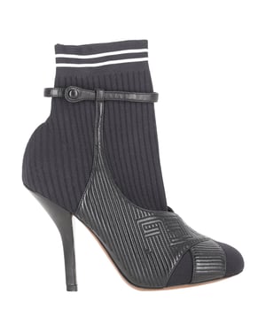 Fendi Randiga Sock Ankelboots i Svart Läder