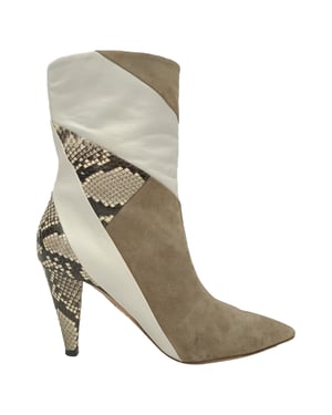Aquazzura Calder Snake-Effect Ankle Boots in Multicolor Suede