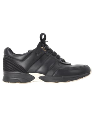 Chanel CC lage sneakers van zwart kalfsleer