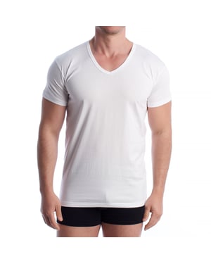 Men's Short Sleeve Cotton Undershirt Q1004