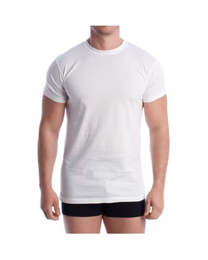 Men's Short Sleeve Cotton Undershirt Q1003