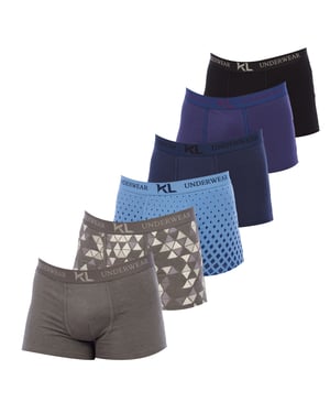 Förpackning med 6 par boxershorts för herr KLBP6