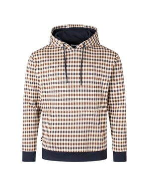 Aquascutum Active Club Check Hoodie Navy