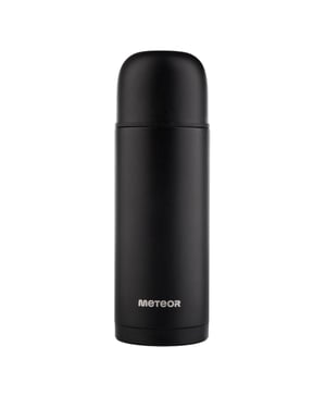 Meteor Logo 1000ml thermische veldfles (Zwart)