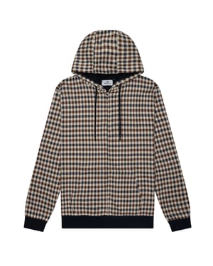 Aquascutum Active Club Check Full-zip Hoodie Navy