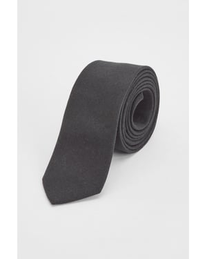 Black Linen Look Tie