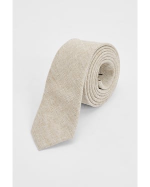 Dark Beige Linen Look Tie