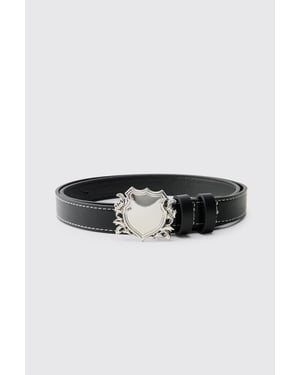 PU Crest Buckle Belt