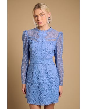 Contrast Lace Mini Dress