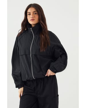 DSGN Studio Nylon Zip Through Funnel Neck Track Jacket