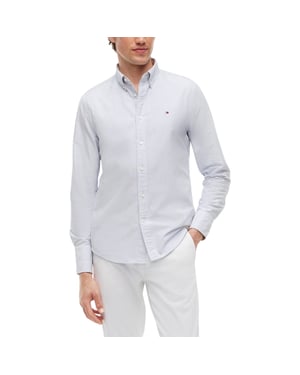 Tommy Hilfiger Mens Oxford Shirts Ithaca Stripe Regular Long Sleeve Cotton Shirt