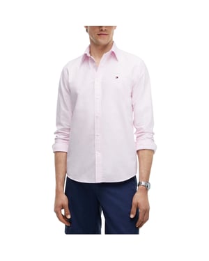 Tommy Hilfiger Mens Oxford Shirts Ithaca Stripe Regular Long Sleeve Cotton Shirt