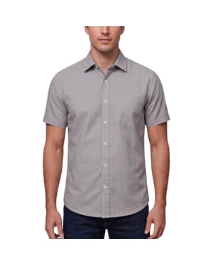 Mens Oxford Shirts Short Sleeve Plain Top Casual Lightweight Cotton Formal Shirt