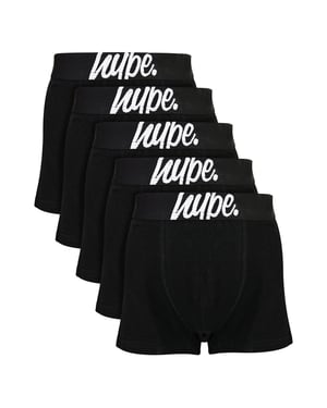 5-Pack Jongens Katoenen Boxer Shorts Zwarte Rekbare Ondergoed