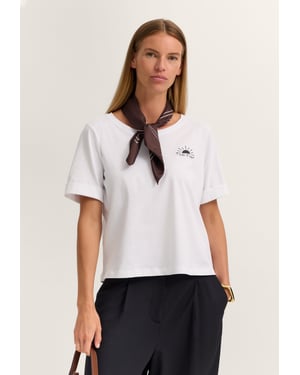Bugatti Damen T-shirt met moderne pasvorm van katoen