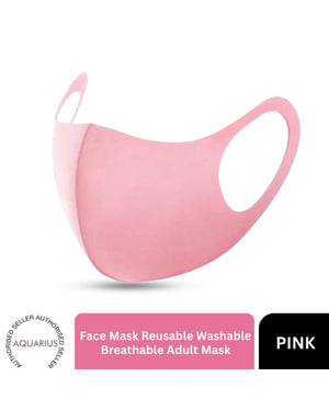 Aquarius Pink Face Mask Reusable Washable Breathable Adult Mask Protection Cover