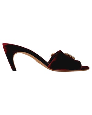 Dior Soul muiltjes met Swarovski-strasssteentjes in bordeauxrood fluweel