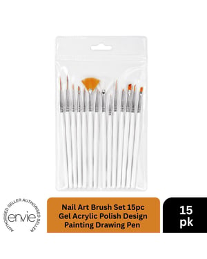 Nail Art Brush Set 15pc Gel Acrylic Polish Design Painting Drawing Pen Pack