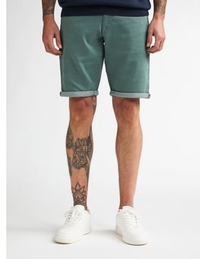 Petrol Industries - Heren Jackson Gekleurde Denim Short Coconut - Groen