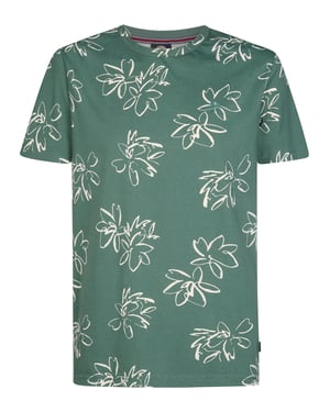 Petrol Industries - Heren T-shirt met all-over print Grafito - Groen