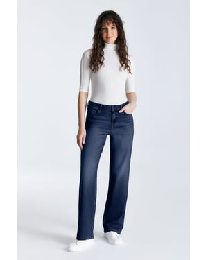 Nova jeans met middelhoge taille, normale lengte en 5 zakken, blauwzwart