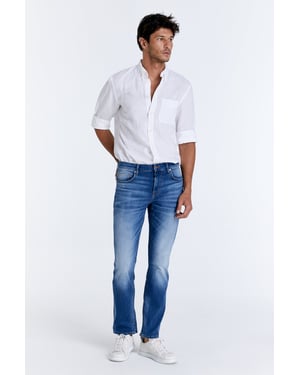 Lance jeans met middelhoge taille, normale lengte en 5 zakken, mediumblauw