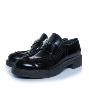 Prada, zwarte leren loafers met hoge glans