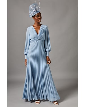 Pleated Chiffon Maxi Dress