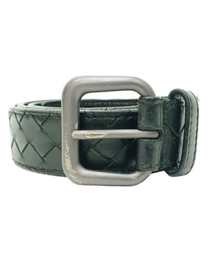 Bottega Veneta Intrecciato Belt in Olive Leather