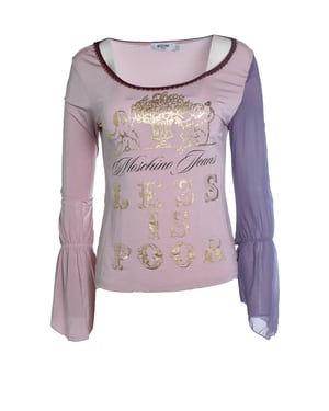Moschino Jeans, Rosa topp med volangärmar