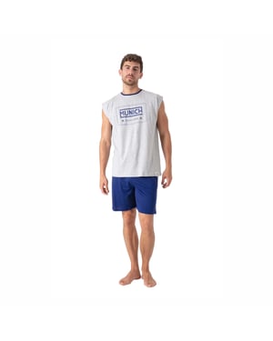 Men's Summer Short Sleeveless Pyjamas with Wide Armholes MU19