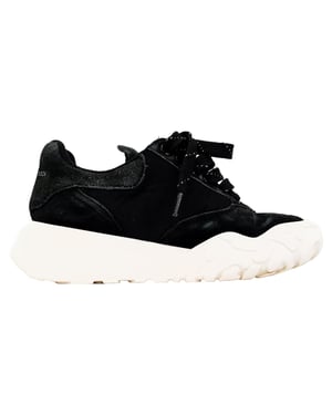 Alexander Mcqueen Court Chunky Sneakers in Black Suede